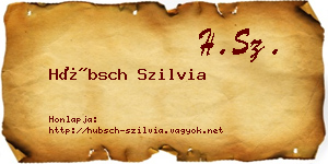 Hübsch Szilvia névjegykártya